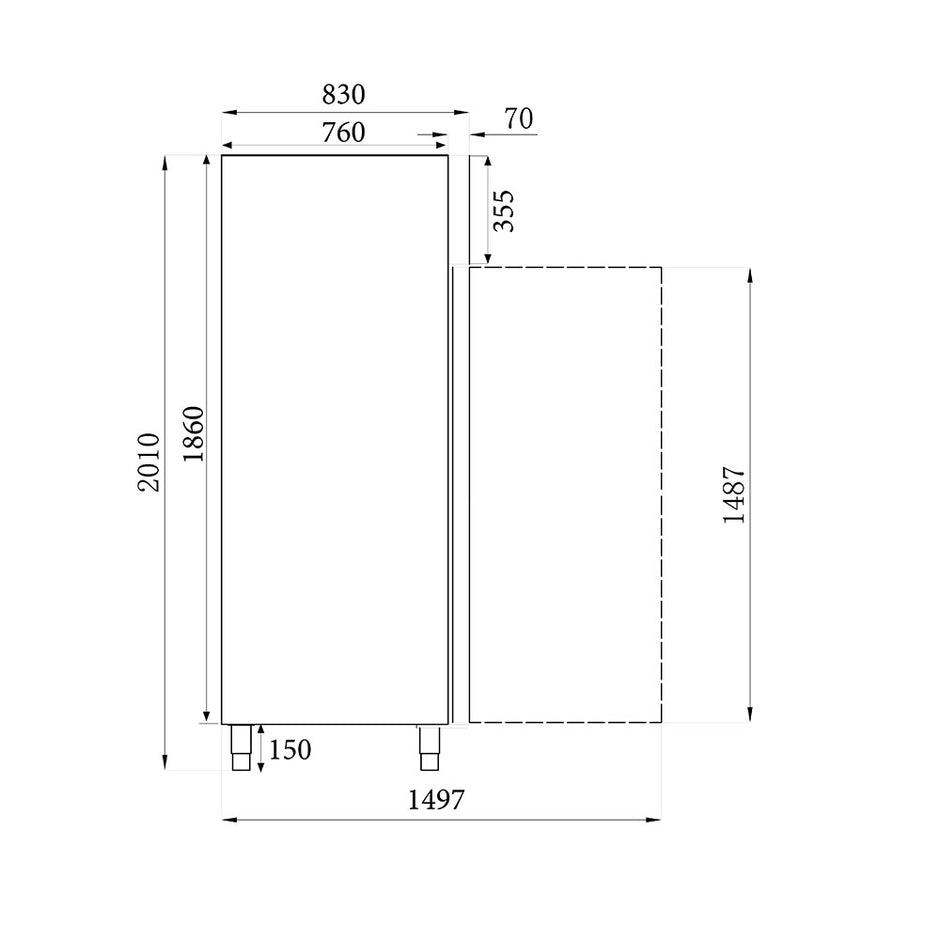 Armoire réfrigérée professionnelle de 1400L en inox 6 x 2/1 GN
