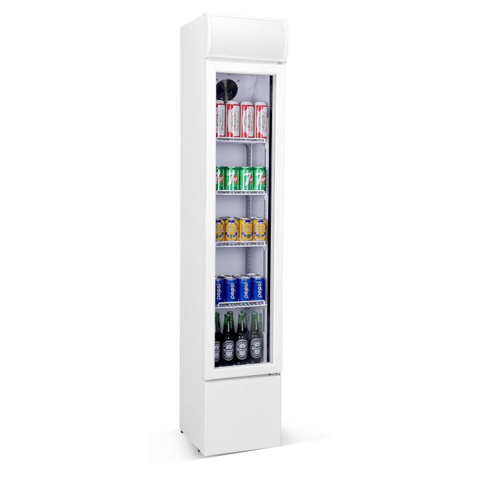 Réfrigérateur professionnel étroit 1 porte vitrée de 105L