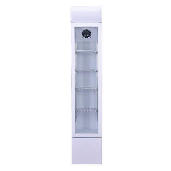 Réfrigérateur professionnel étroit 1 porte vitrée de 105L