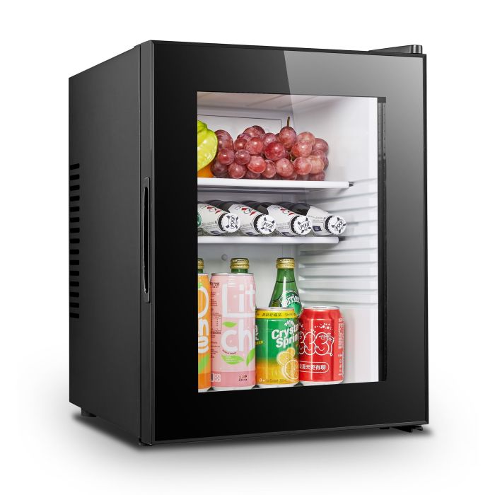 Minibar professionnel noir à porte vitrée de 40L