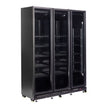 Vitrine réfrigérée professionnelle vitrée noire 3 portes avec porte chauffante