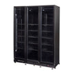 Vitrine réfrigérée professionnelle vitrée noire 3 portes avec porte chauffante