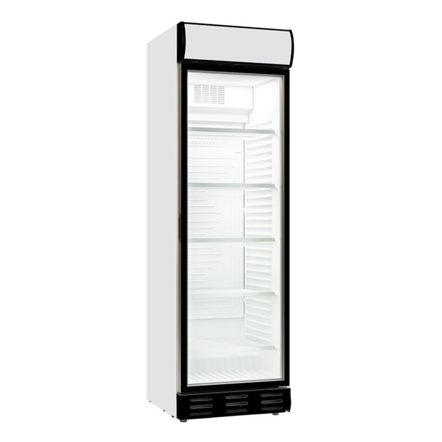 Vitrine verticale 1 porte blanche 382L LED