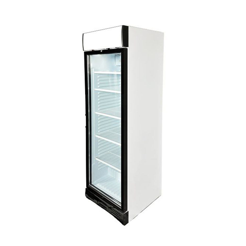 Vitrine verticale 1 porte blanche 382L LED