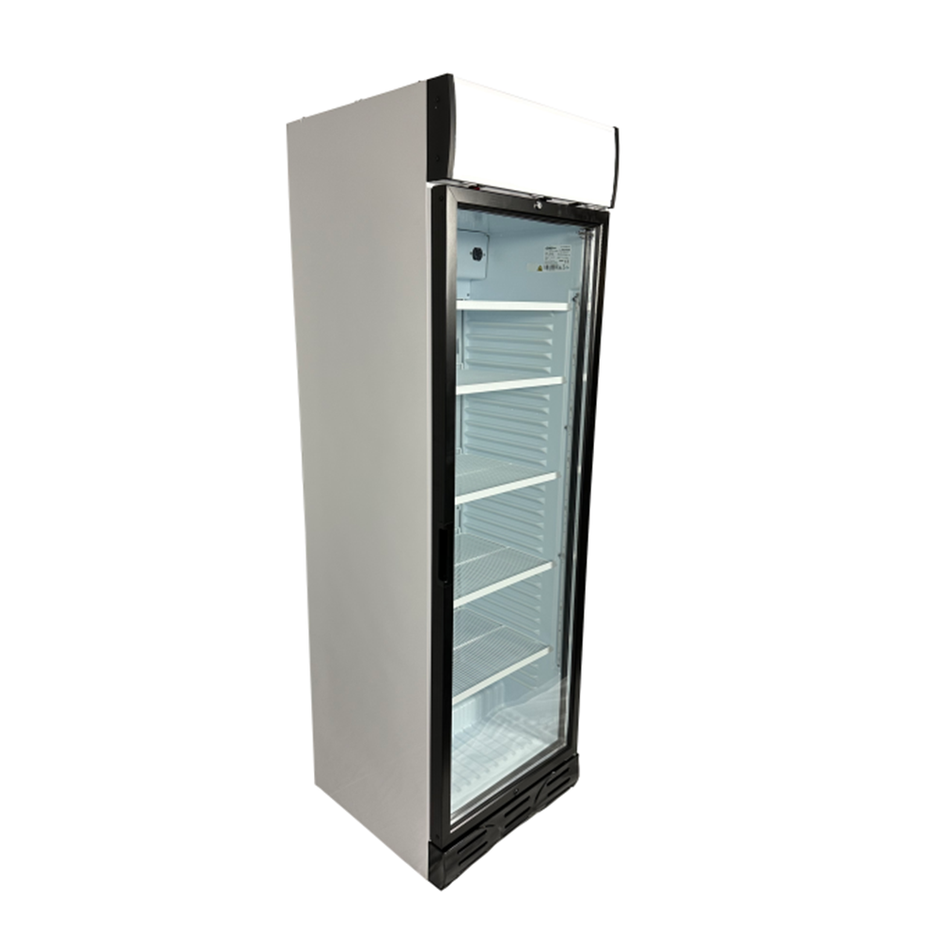 Vitrine verticale 1 porte blanche 382L LED