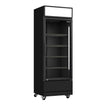 Vitrine verticale réfrigérée 1 porte noire à roulettes de 360L LED
