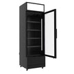 Vitrine verticale réfrigérée 1 porte noire à roulettes de 360L LED
