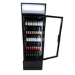 Vitrine verticale réfrigérée 1 porte noire à roulettes de 360L LED