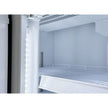 Vitrine verticale 2 portes blanche à roulettes de 670L LED