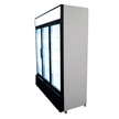 Vitrine verticale 3 portes blanche à roulettes de 1065L LED