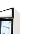 Vitrine verticale 3 portes blanche à roulettes de 1065L LED