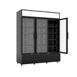 Vitrine verticale réfrigérée 3 portes noire à roulettes de 1065L LED