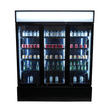 Vitrine verticale réfrigérée 3 portes noire à roulettes de 1065L LED