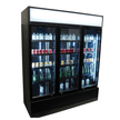 Vitrine verticale réfrigérée 3 portes noire à roulettes de 1065L LED