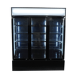 Vitrine verticale réfrigérée 3 portes noire à roulettes de 1065L LED