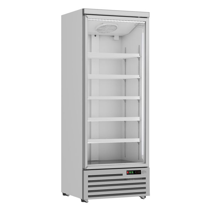 Réfrigérateur professionnel inox 1 porte vitrée de 600L