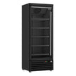 Congélateur professionnel 1 porte vitrée noir 600L à roulettes