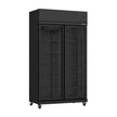 Réfrigérateur professionnel noir 2 portes vitrées de 770L à roulettes