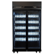 Réfrigérateur professionnel noir 2 portes vitrées de 770L à roulettes