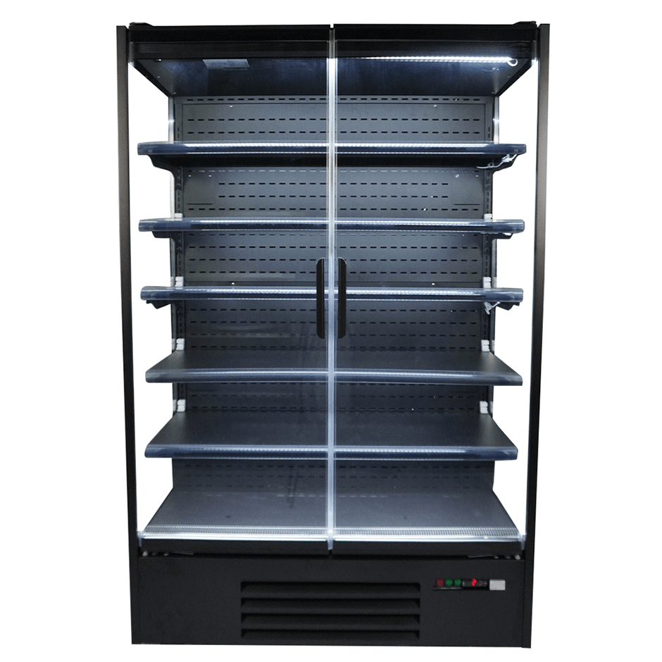 Vitrine verticale murale Premium 2 portes à boissons noire LED 1300