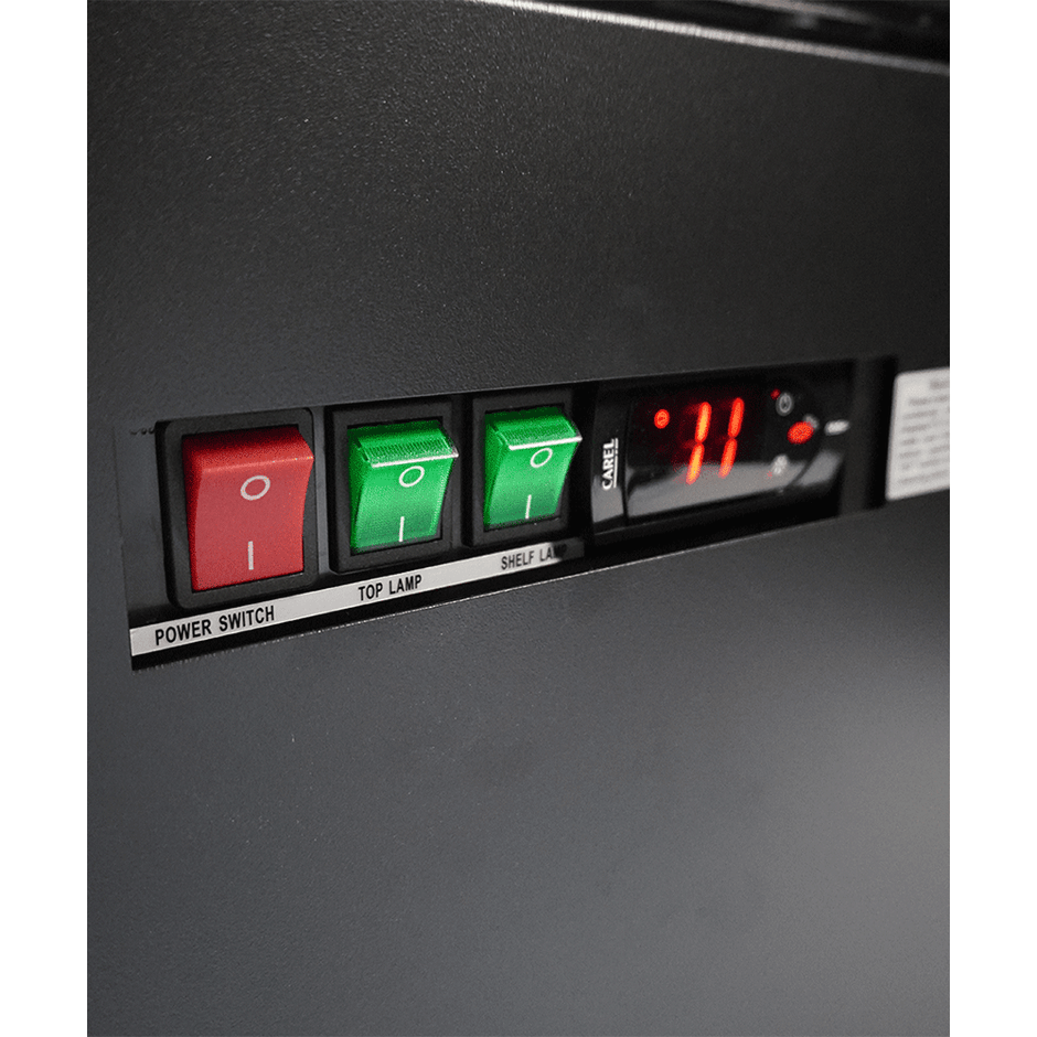 Vitrine verticale murale Premium 2 portes à boissons noire LED 1300