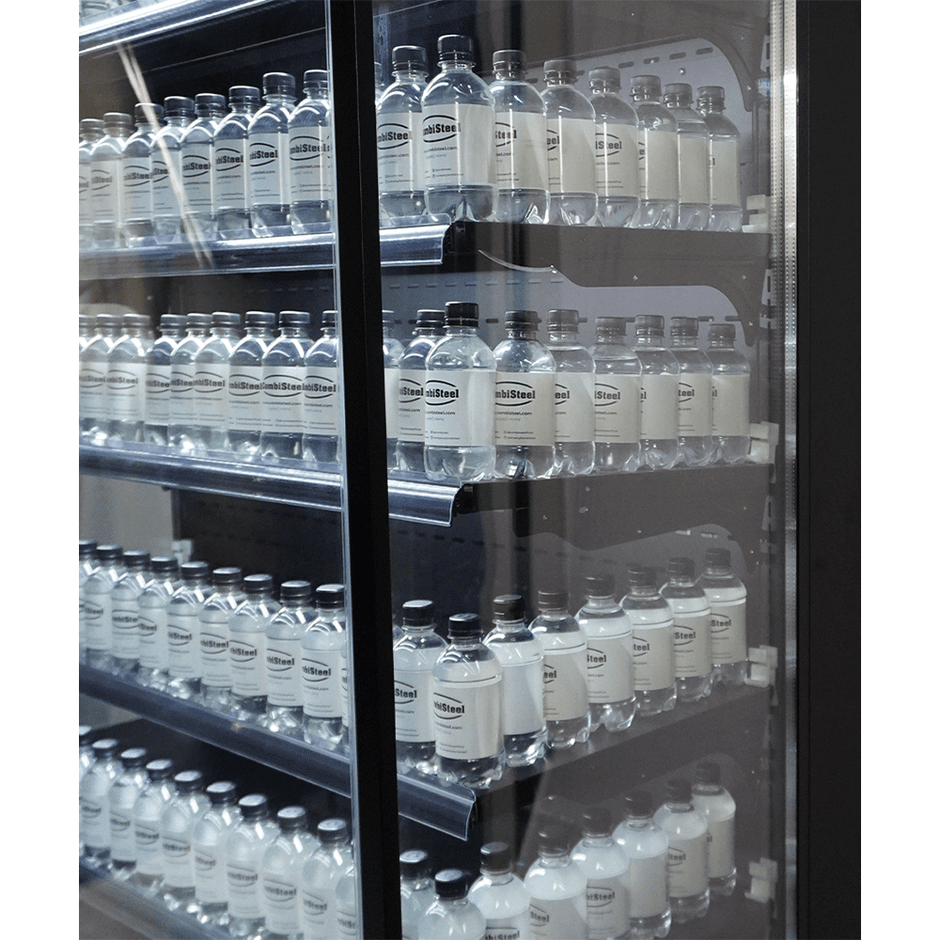 Vitrine verticale murale Premium 2 portes à boissons noire LED 1300