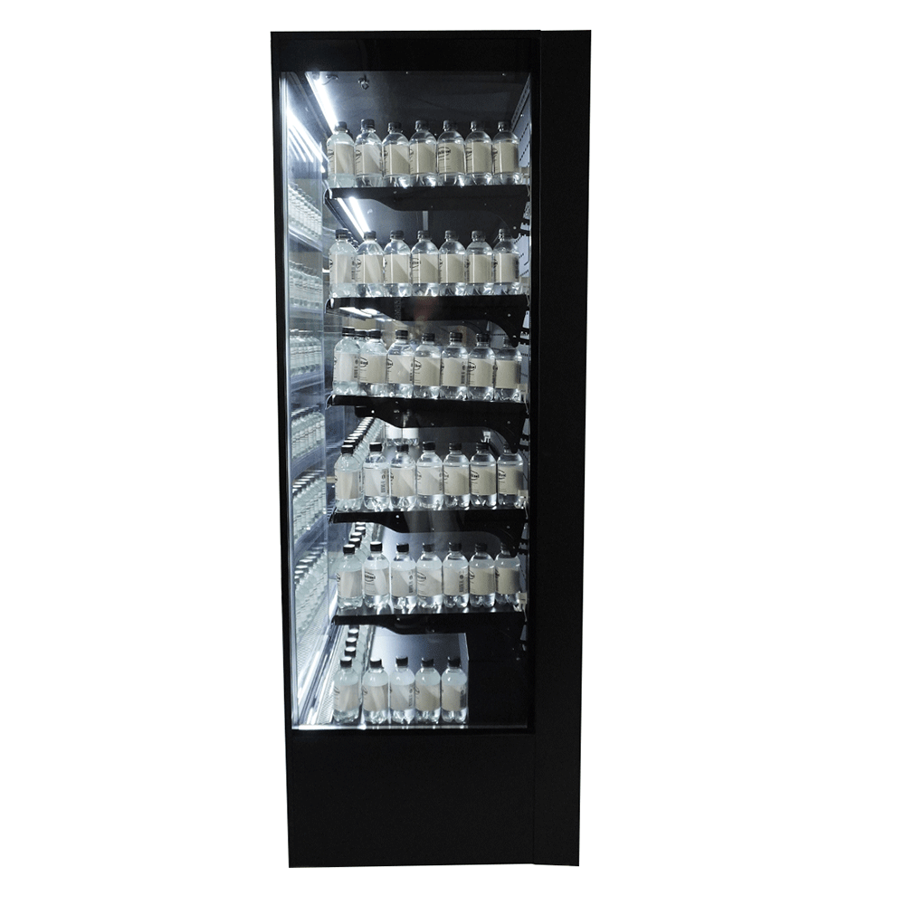 Vitrine verticale murale Premium 3 portes à boissons noire LED 1900