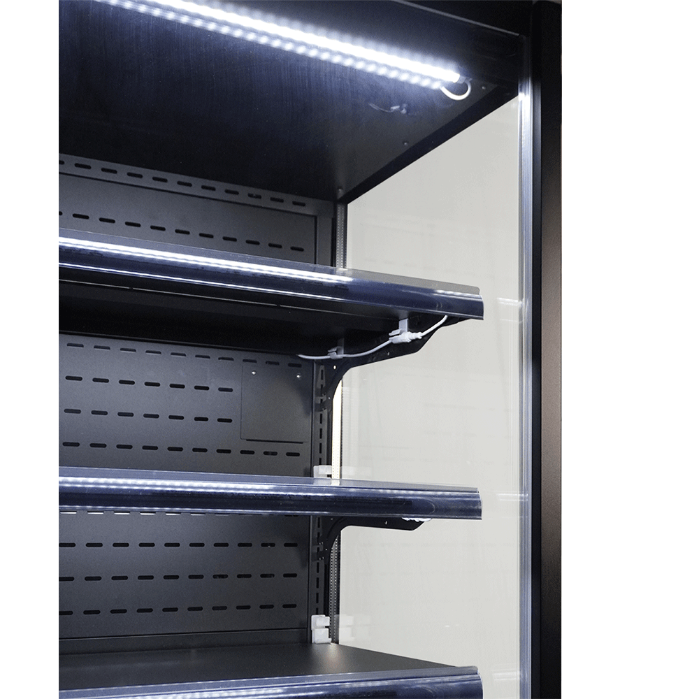 Vitrine verticale murale Premium 3 portes à boissons noire LED 1900