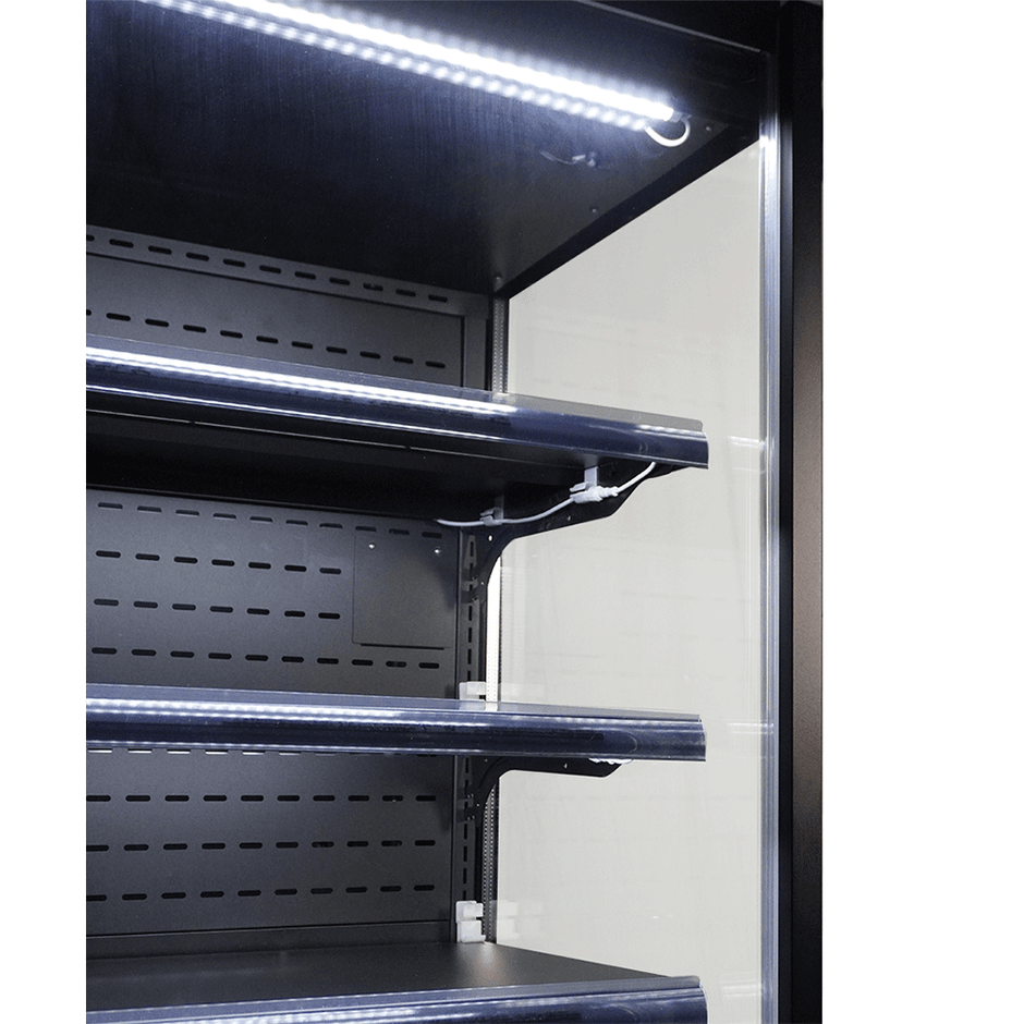 Vitrine verticale murale Premium 3 portes à boissons noire LED 1900
