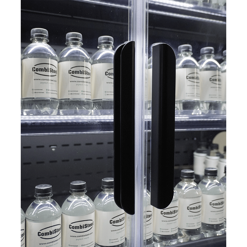Vitrine verticale murale Premium 3 portes à boissons noire LED 1900