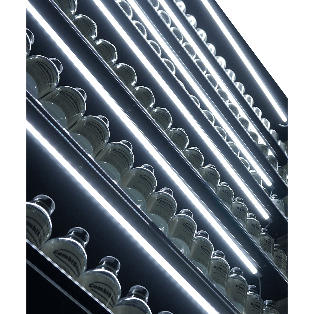 Vitrine verticale murale Premium 3 portes à boissons noire LED 1900