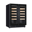 Cave à vin professionnelle noire 100L double portes - dual zone - 40 bouteilles