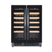Cave à vin professionnelle noire 100L double portes - dual zone - 40 bouteilles