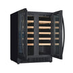Cave à vin professionnelle noire 100L double portes - dual zone - 40 bouteilles