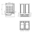 Cave à vin professionnelle noire 100L double portes - dual zone - 40 bouteilles