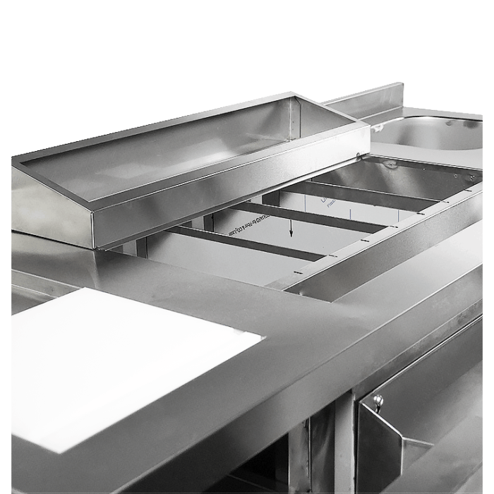 Station de bar cocktail professionnelle réfrigérée tout-en-un en inox avec 3 tiroirs réfrigérés