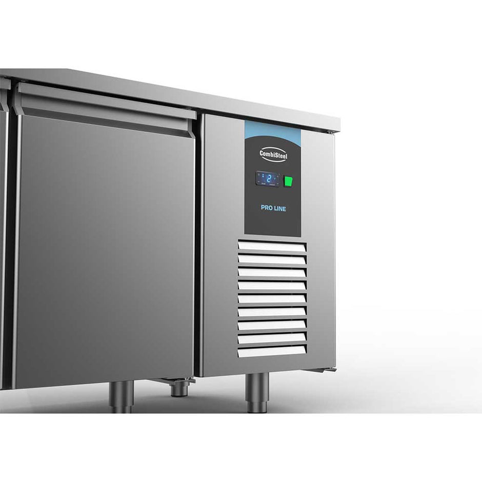 Bar réfrigéré sans rebord 2 tiroirs et 2 portes en inox avec pieds ENERGY LINE