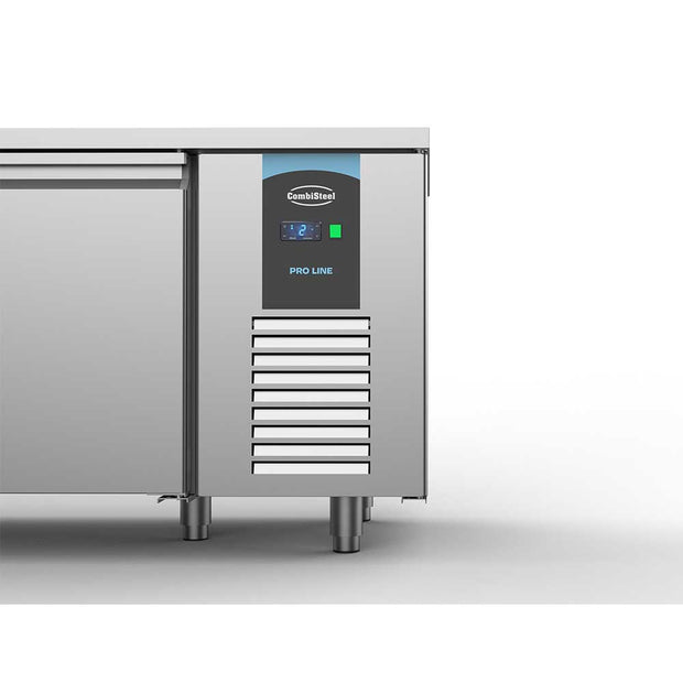 Bar réfrigéré sans rebord 2 tiroirs et 2 portes en inox avec pieds ENERGY LINE