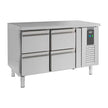 Bar réfrigéré sans rebord 4 tiroirs en inox avec pieds