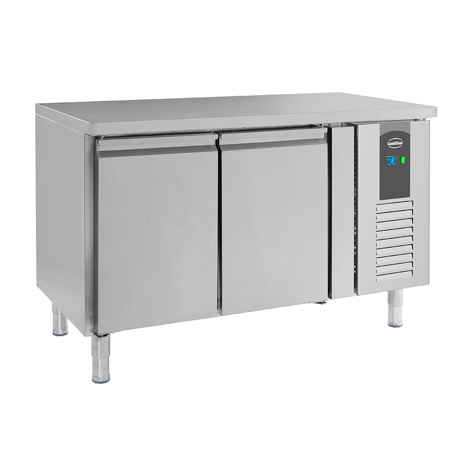 Bar réfrigéré sans rebord 2 portes en inox