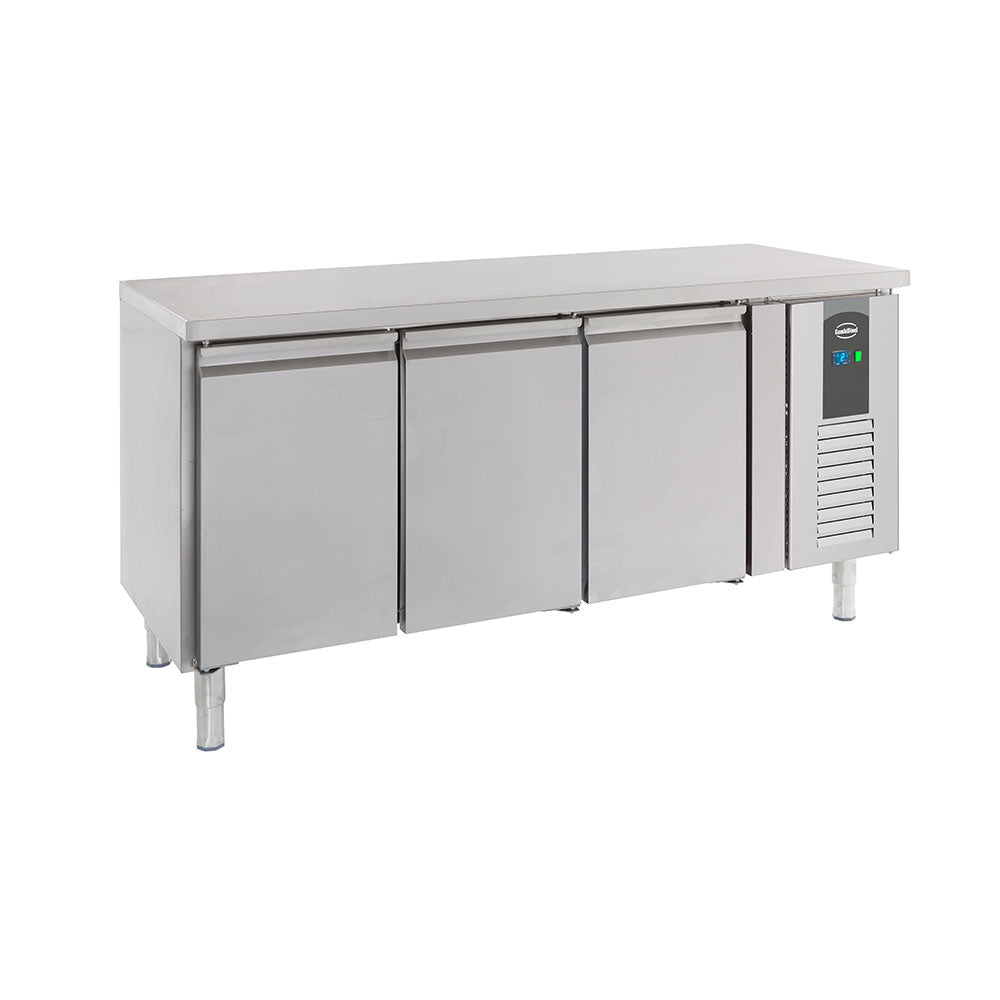 Bar réfrigéré sans rebord 3 portes en inox