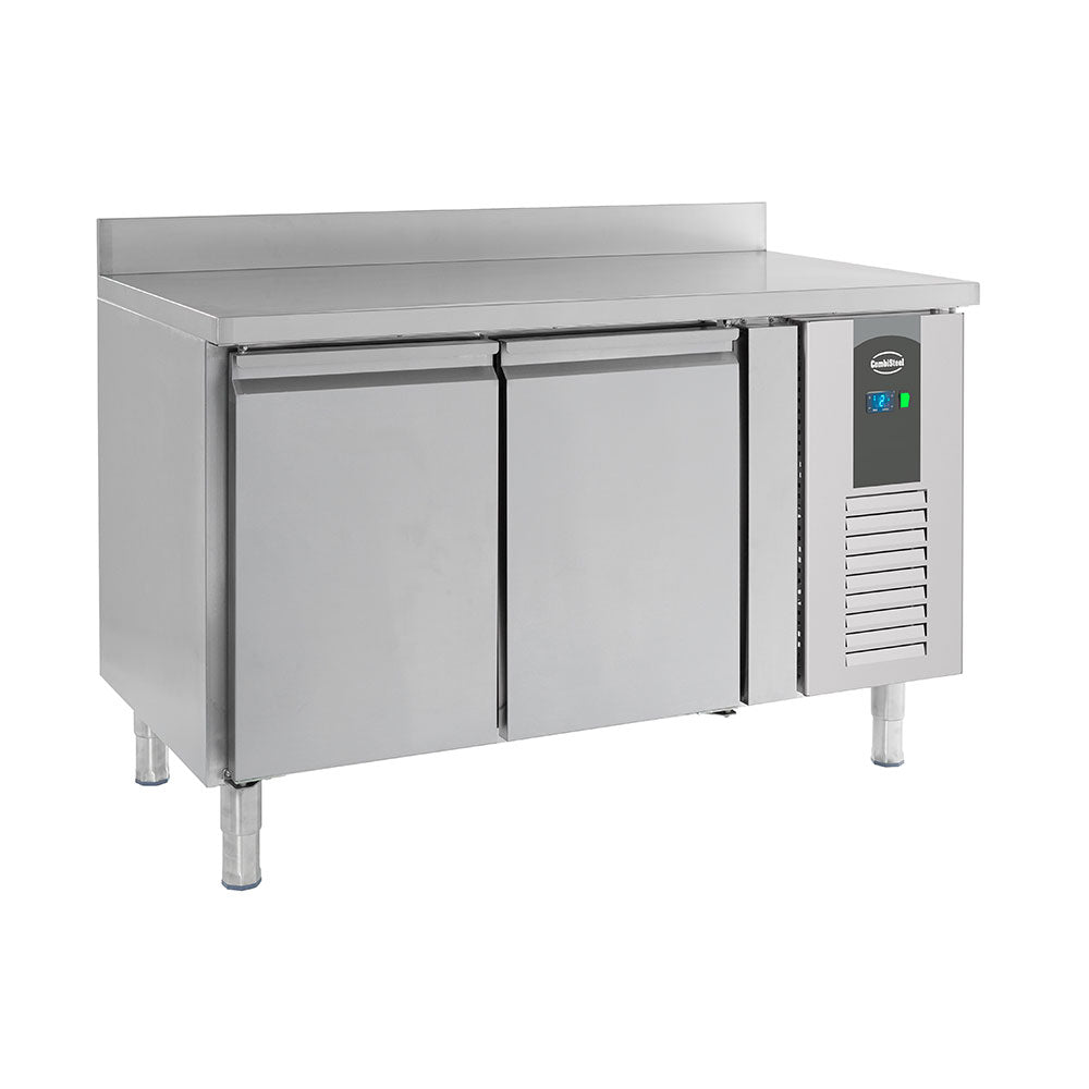 Bar réfrigéré avec rebord 2 portes en inox