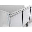 Bar réfrigéré sans pieds et rebord 3 portes en inox