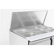 Bar réfrigéré 2 portes en inox avec 2 grands, 3 moyens et 3 petits bacs
