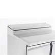 Bar réfrigéré avec rebord 2 portes en inox avec 5 petits bacs