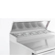 Bar réfrigéré avec rebord 2 portes en inox avec 5 petits bacs