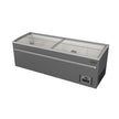 Bahut gris vitré avec ouverture verticale de 1040L avec éclairage LED – 2500