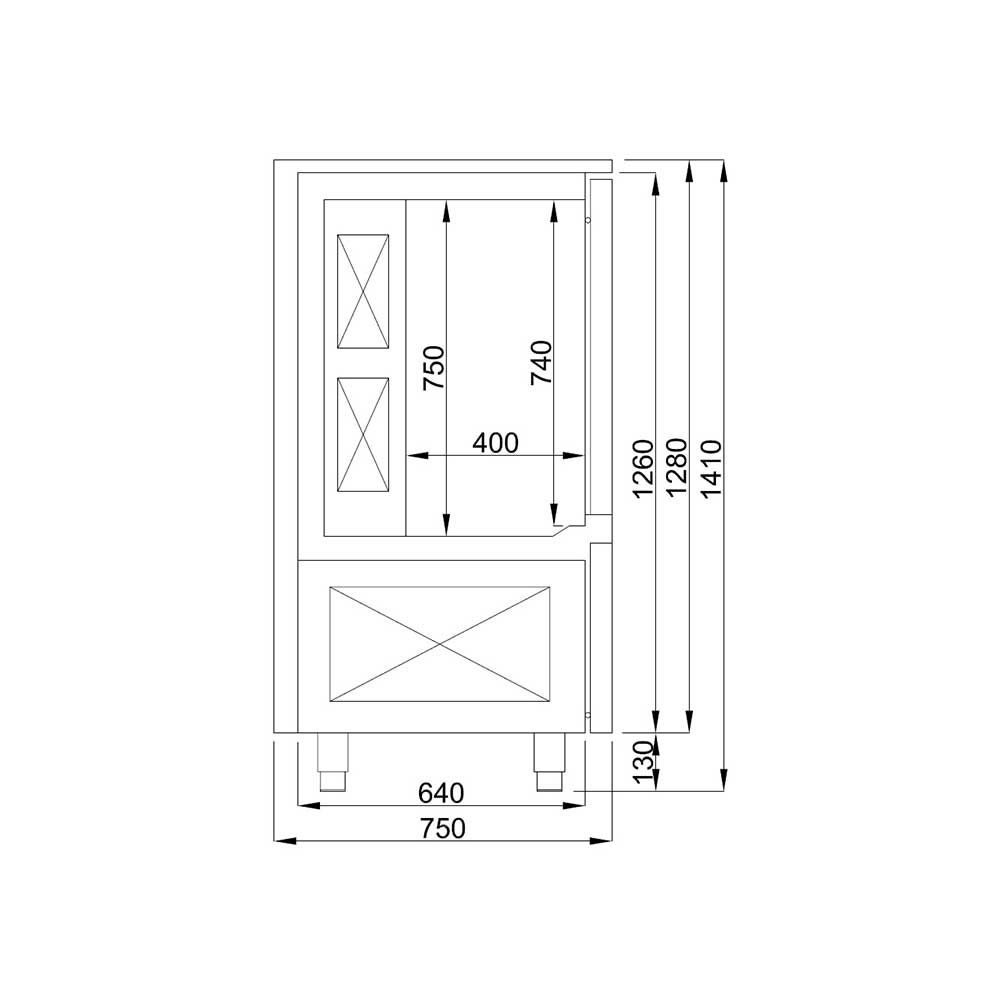 Cellule de refroidissement rapide ventilée sur pieds 10x 1/1GN Pro Line