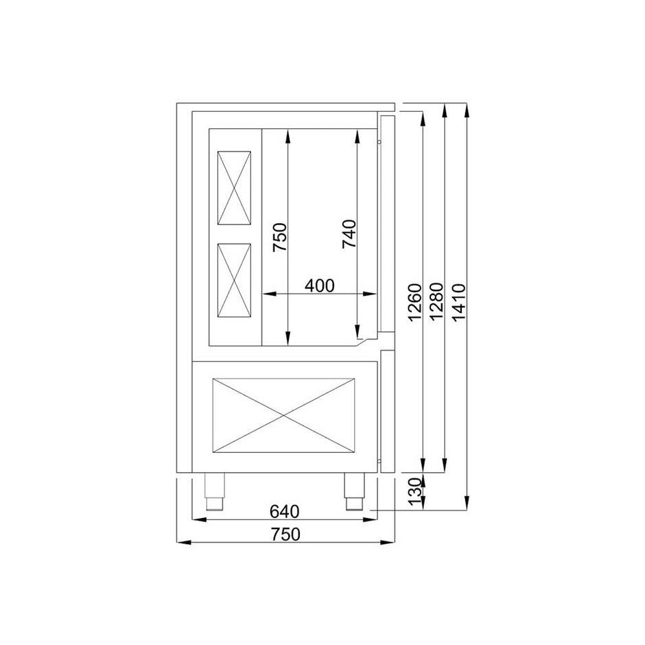 Cellule de refroidissement rapide ventilée sur pieds 10x 1/1GN Pro Line
