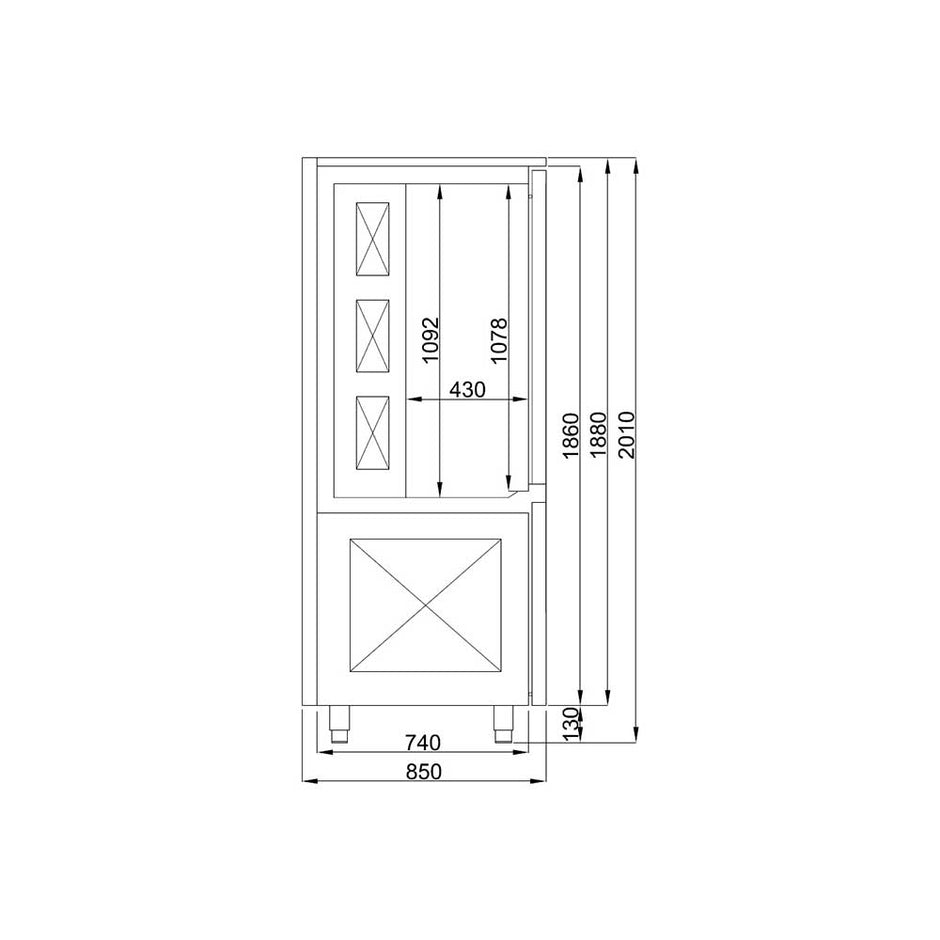 Cellule de refroidissement rapide ventilée sur pieds 15x 1/1GN Pro Line